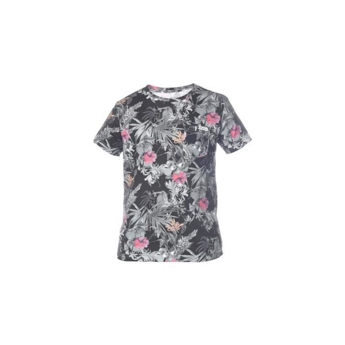 DEELUXE - AMAZONIA Tshirt Noir Manches Courtes Imprimé Tropical - Garçon