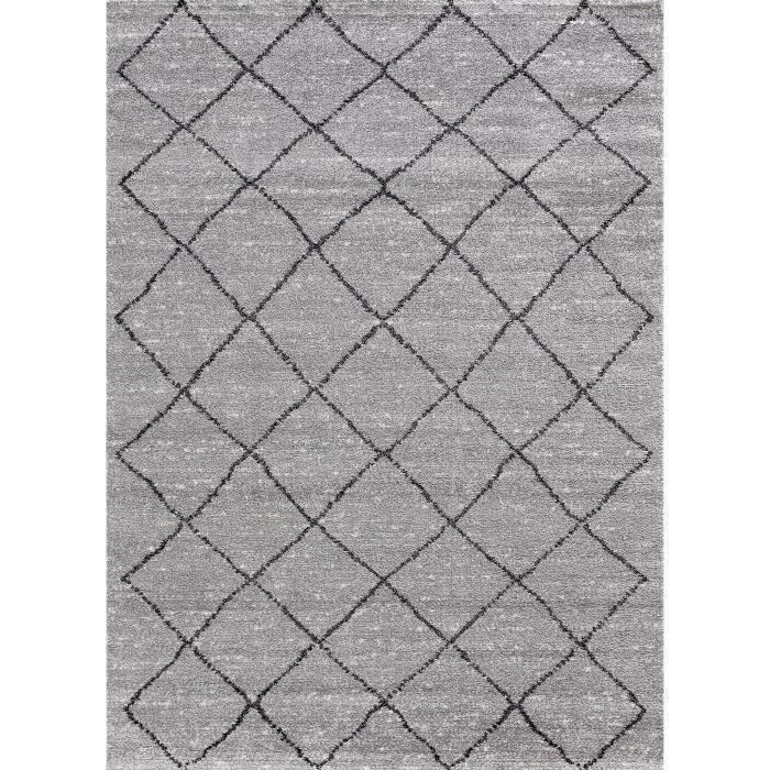 Maison Crème Ivoire Noir Gris épais Shaggy Tapis Berbère