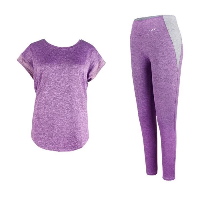 Vetements T Shirt 2 De Ensemble pantalon Femme Court Sport Piece n8kwP0O