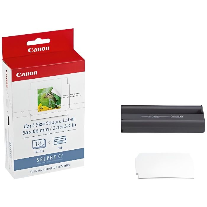 CANON KC-18IS Kit cassette ruban d'impression - 18 impressions - Format carré autocollant 5,4 × 5,4 cm