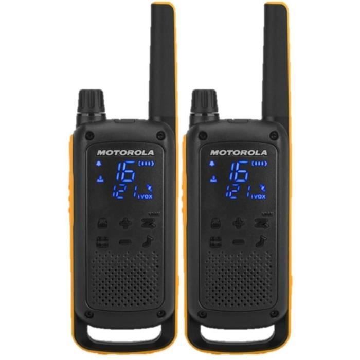 MOTOROLA Pack de 2 Talkies Walkies Radios T82 EXTREME norme PMR446 - Noir