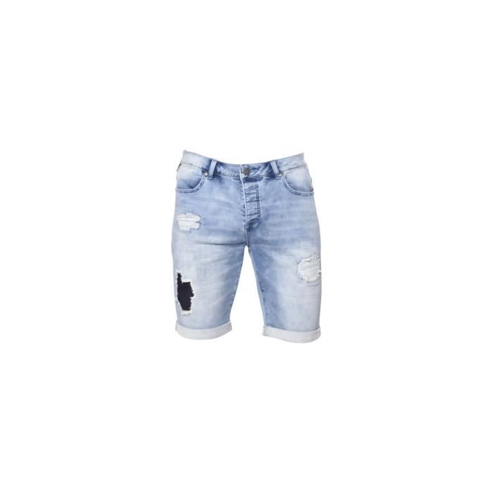 DEELUXE - BULLET Short en Jean Bleu Clair Avec Déchirures - Garçon