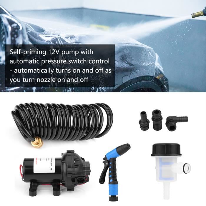 Pompe De Lavage De Voiture Kit Haute Pression Pour Lavage De Pont 12v 55gpm 70psi Caravane Camping Car Bateau Marine Sec