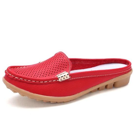 Bwys Occasionnelles Cuir Classique Mocassin Chaussure Femmes xz045rouge38 dxoeBC