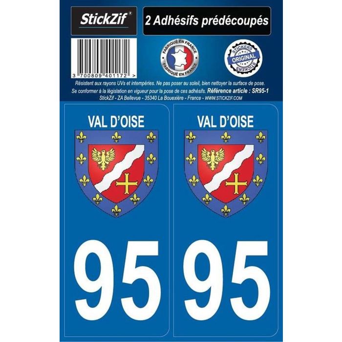 STICKZIF 2 Autocollants Région Département 95 Version 2 SR95-1