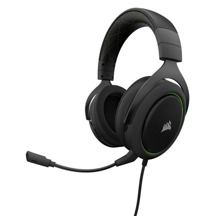 CORSAIR Casque Gamer Filaire HS50 - Vert (CA-9011171-EU)