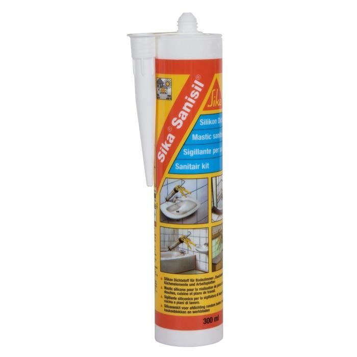 SIKA Mastic - Spécial sanitaire anti-moisissure - Blanc - 300 mL