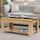 Table basse chene et verre