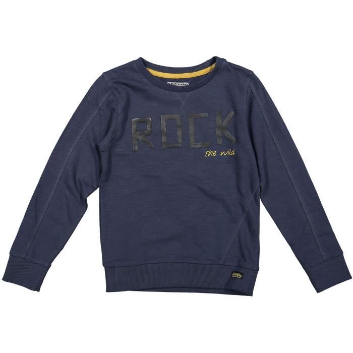 DJ DUTCHJEANS Veste Sweat Bleu Marine et Noir Enfant Garçon
