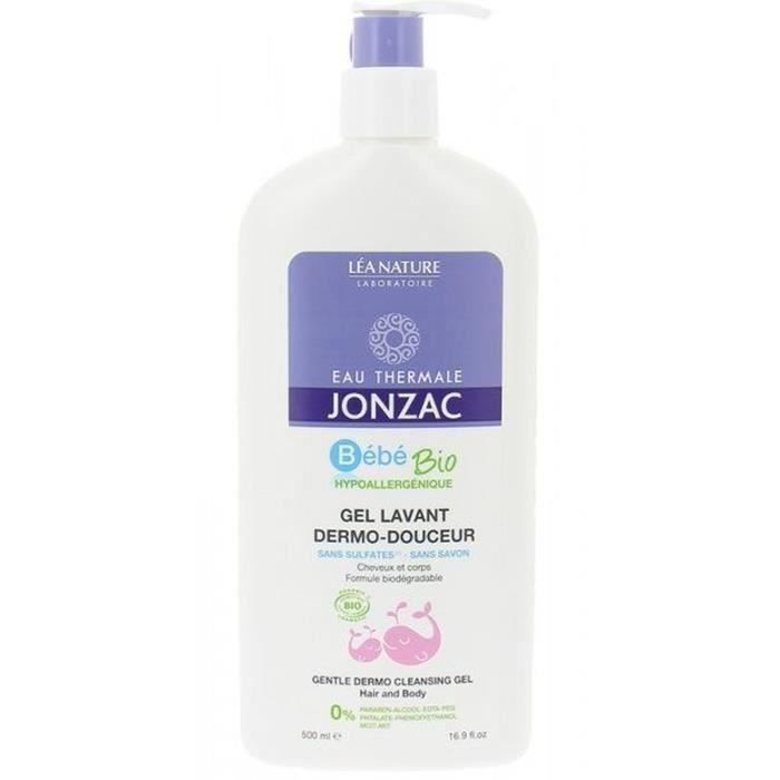 EAU THERMALE JONZAC Gel lavant Bébé dermo-douceur cheveux et corps - 500 ml (Lot de 2)