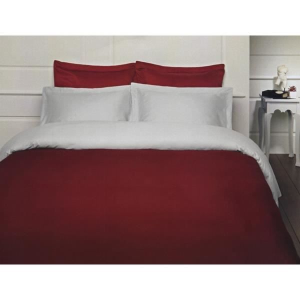 Housse de couette 200x200 bordeaux - Achat / Vente pas cher