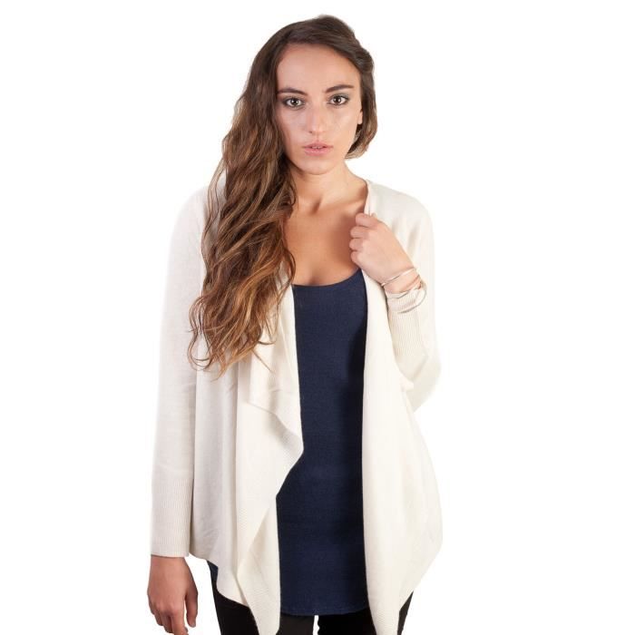 Gilet cachemire femme UMA Ecru Blanc - Achat / Vente gilet ...