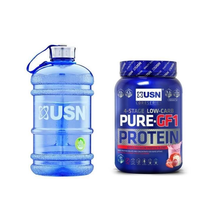 USN Pure Protein IGF-1 Fraise 1 kg + 1 Water Jug 2.2l. OFFERT