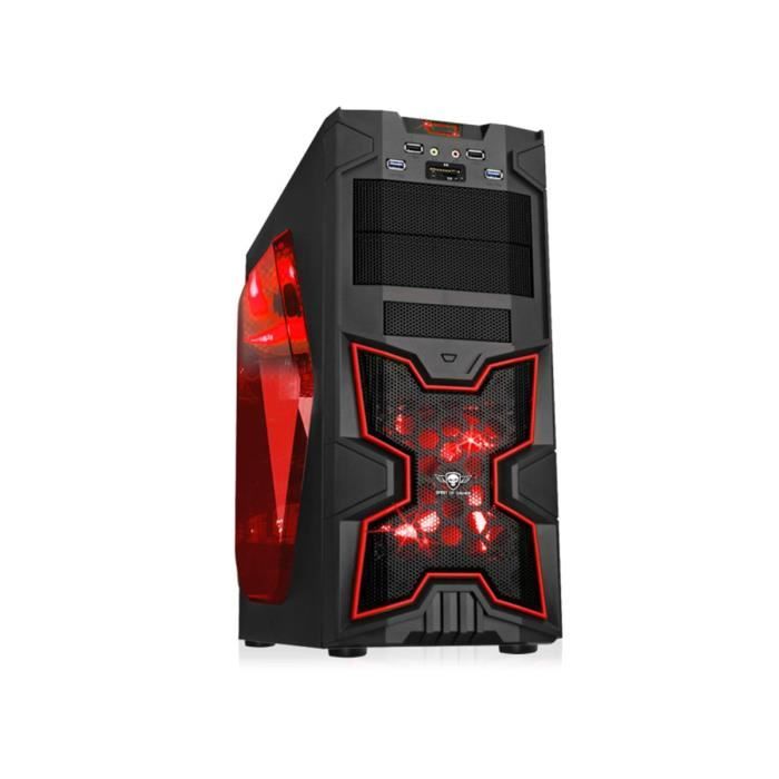 Spirit of Gamer Boîtier PC X-FIGHTERS 41 Red Victory Fenêtre