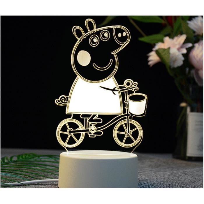 7 Chambre 3d Veuilleuse Peggy 5v Fil Led Nuit Couleur Sans Télécommandé 3w De Cadeau Veilleuse Fille Lampe Enfant Chevet n0kOwP