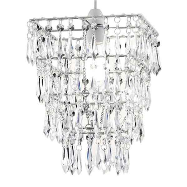 4 Niveaux Suspension Cascade En Cristalacryliqueamp; Carré Perles D92YWEHI