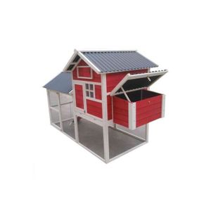 Poulailler House 2 Avec Toit Pvc Blanccorail Achat Vente