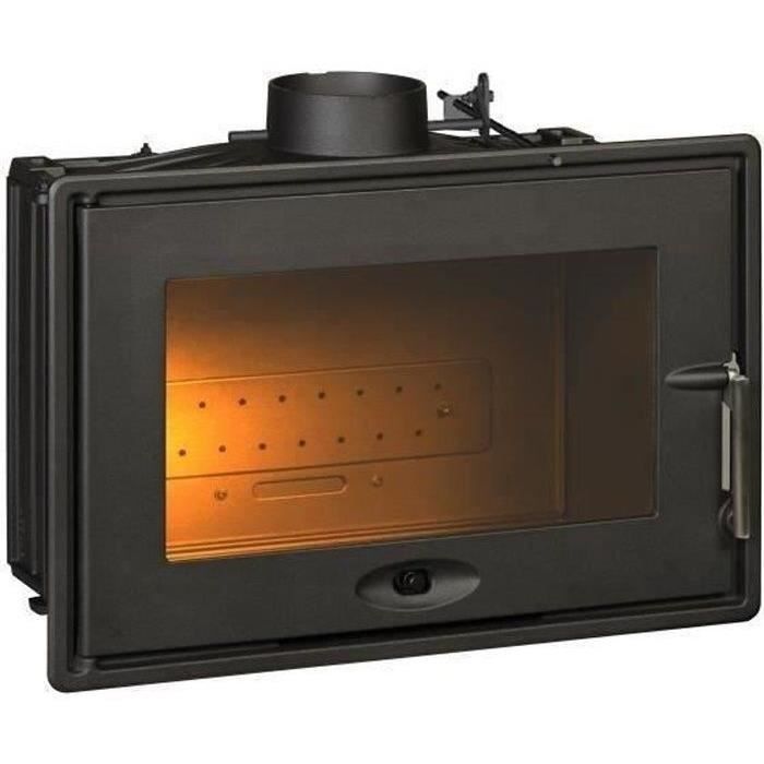 INVICTA Foyer 700 - 7 kW - Fonte - Optimisé avec volet - Bûches 53 cm - Rendement : 76 % - Flamme verte 6* - Fabriqué en FRANCE
