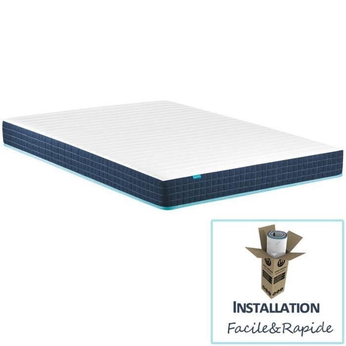 matelas merinos cool bed 140x200 mousse - achat / vente matelas