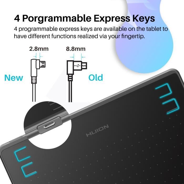Huion HS64 Tablette graphique Graphic Drawing2