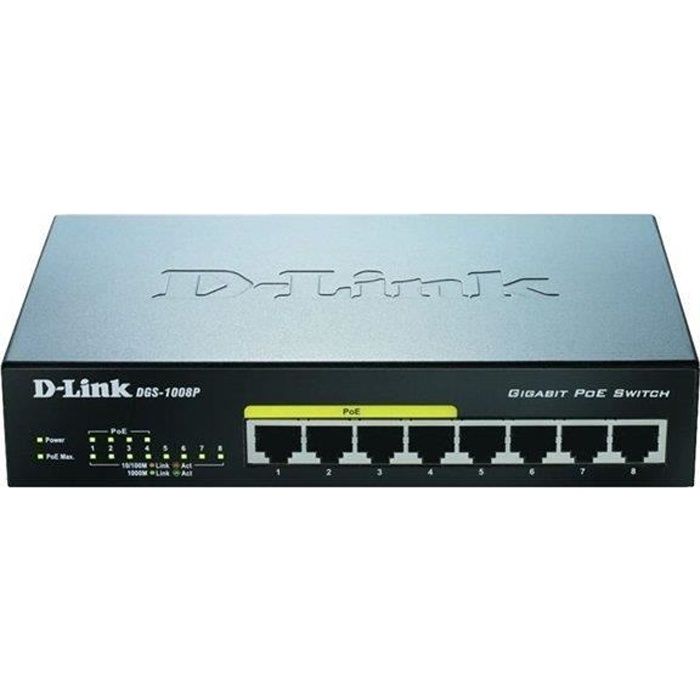 D-Link DGS-1008P - Switch Gigabit 8 ports
