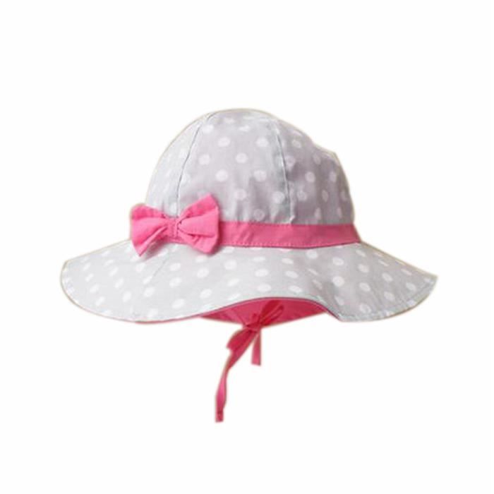 Été bébé Fille Casquettes Coton Chapeau de soleil pour 23 ans Gris