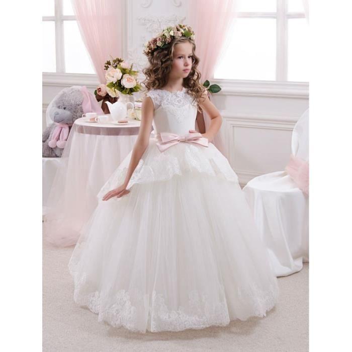 Robe de ceremonie enfant fille blanche - Achat / Vente ...