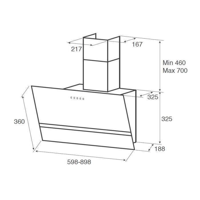  KITTY BL/A/90 - Hotte verticale murale-Evacuation2