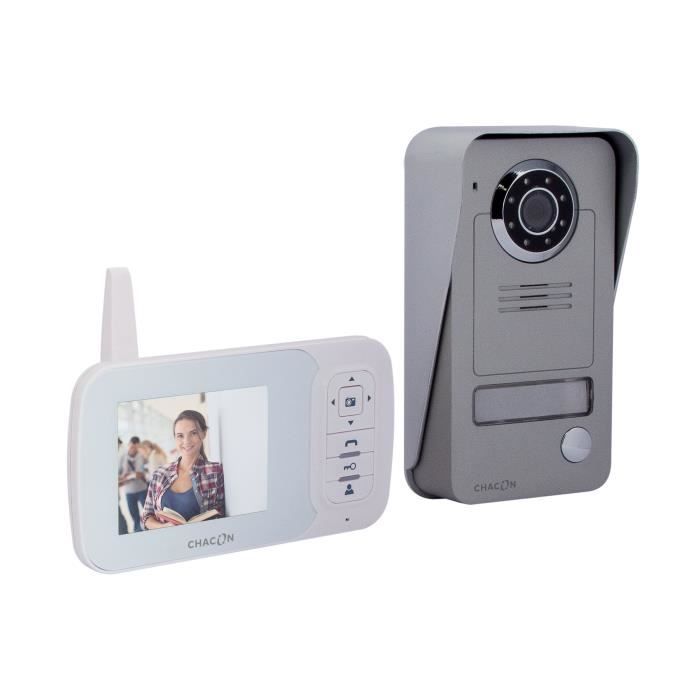 CHACON Visiophone 34817 sans fil digital 2,4 GHz avec écran LCD 3,5\