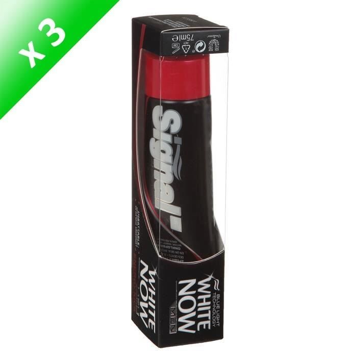 SIGNAL Dentifrices White now Energy kick - 75 ml - Homme - Lot de 3