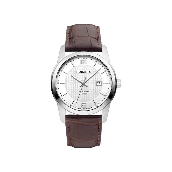 Montre Rodania Quartz Professionnelle - Cadran Noir, Boîtier Saphir, Bracelet Acier - 10ATM