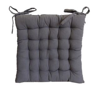 Galette de chaise 25 points 37.5 x 37.5 x 4 cm GRIS FONCE Galette de chaise 25 points 37.5 x 37.5 x 4 cm GRIS FONCE