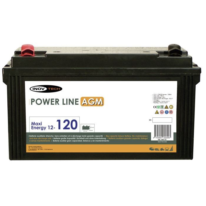 ELEKTRON Batterie Auxiliaire Power Line AGM 120 A