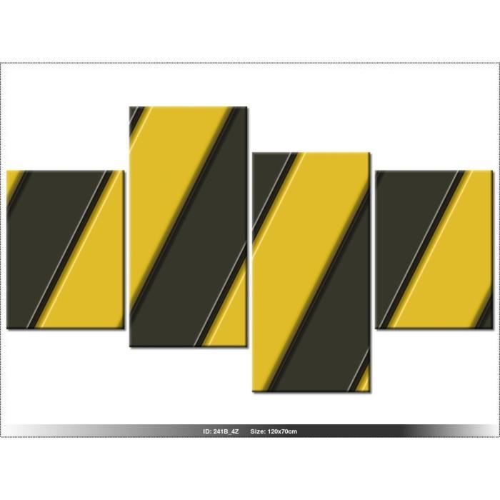 120 X 70cm Jaune Et Noir Abstrait Tableau Multi Panneaux Moderne Deco New Design Achat Vente Tableau Toile Cdiscount