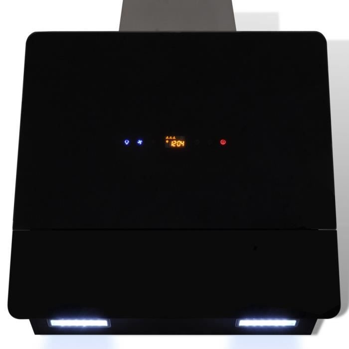 Hotte murale inclinée en verre trempé1