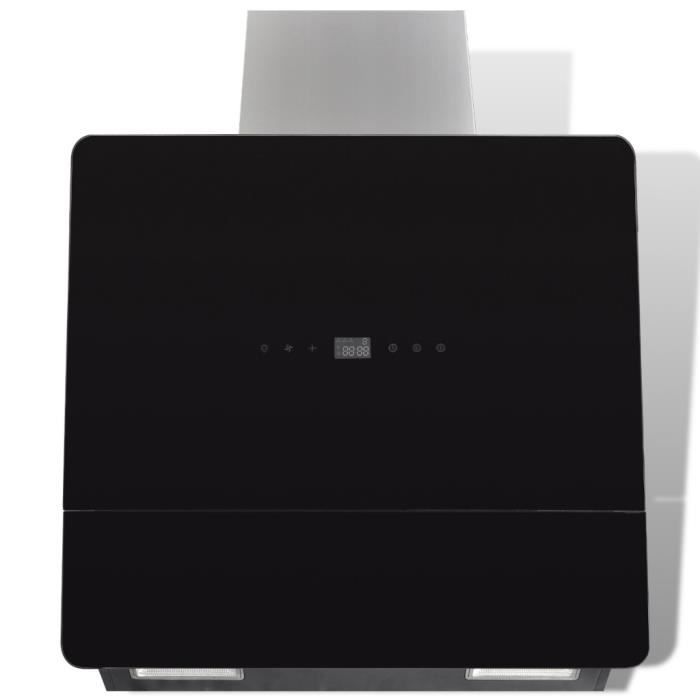 Hotte murale inclinée en verre trempé3