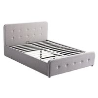 STRUCTURE DE LIT ARTHUS Lit coffre adulte classique tissu gris + so STRUCTURE DE LIT ARTHUS Lit coffre adulte classique tissu gris + so