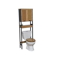 COLONNE - ARMOIRE WC Meuble dessus toilettes WC - en BAMBOU - NOIR et B COLONNE - ARMOIRE WC Meuble dessus toilettes WC - en BAMBOU - NOIR et B