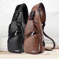 SACOCHE Sac de Poitrine Homme USB et Port de charge Sac Ré SACOCHE Sac de Poitrine Homme USB et Port de charge Sac Ré