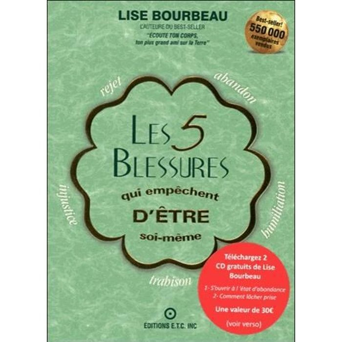 Les cinq blessures qui empêchent d'être soimême Achat / Vente livre Lise Bourbeau Ecole De Les cinq blessures qui empêchent d'être soimême Achat / Vente livre Lise Bourbeau Ecole De