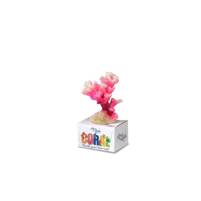 AQUA DELLA Décoration pour aquarium Corail Chou-fleur - 10 x 6,8 x 5,5cm - Blanc / Rose - S