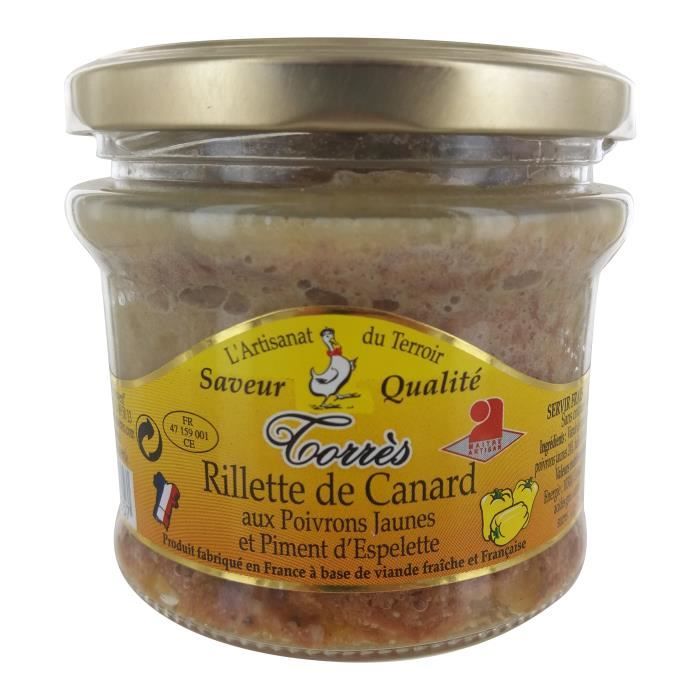 TORRES ET FILS Rillettes de Canard aux Poivrons Jaunes en bocal 180g