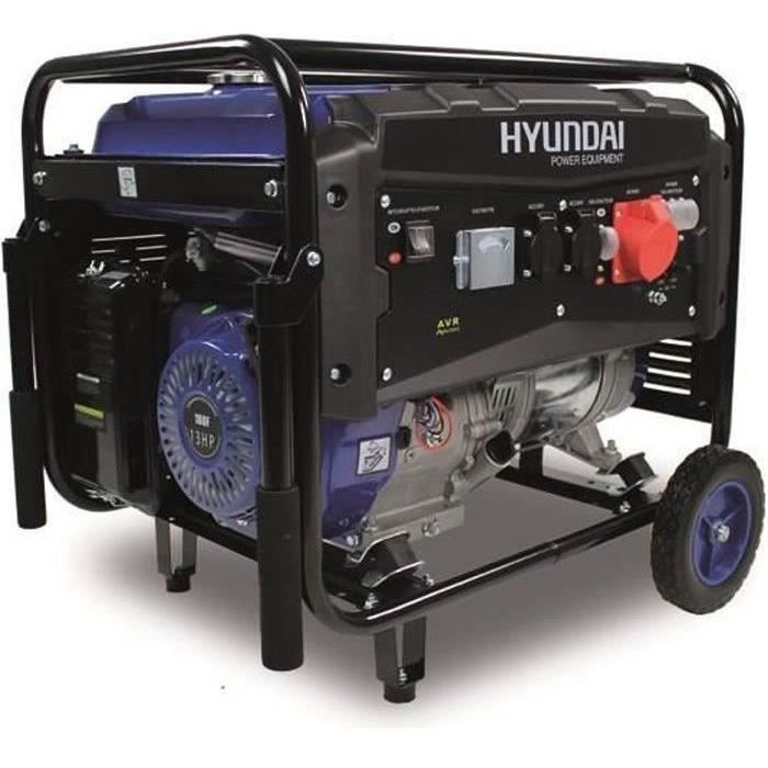 HYUNDAI Groupe électrogène à essence de chantier HG5500 - 5000 W à 5500 W - Système AVR - Bleu et noir