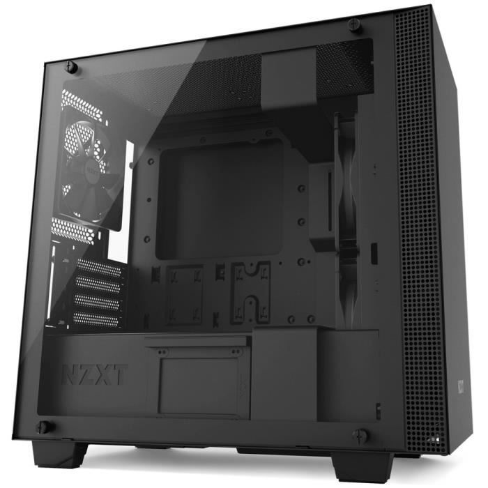 NZXT Boîtier PC H400 - Micro-ATX - Panneau en verre trempé - Noir