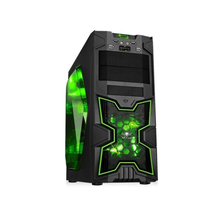 Spirit of Gamer Boîtier PC X-FIGHTERS 41 Green Army Fenêtre