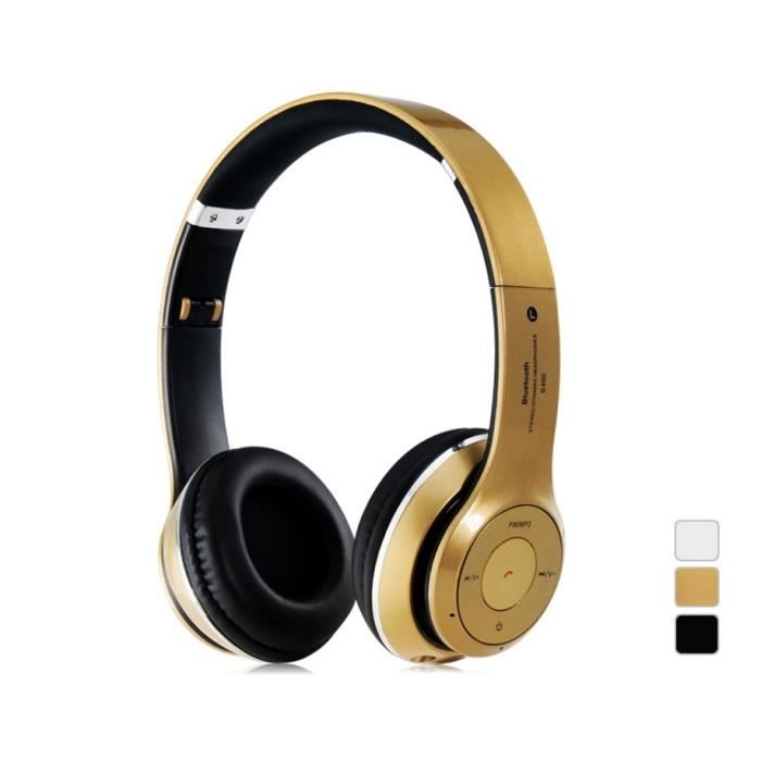 S460 Sans Fil Stéréo Bluetooth Casque Avec Fente Pour Carte Tf Or