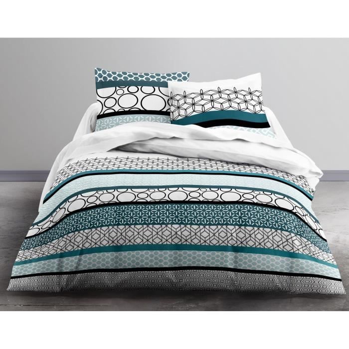 Housse de couette bleu canard - Achat / Vente pas cher