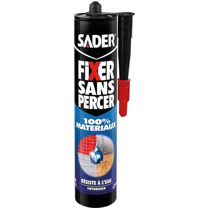 Colle mastic Fixer sans percer 100% materiaux SADER, 290 ml