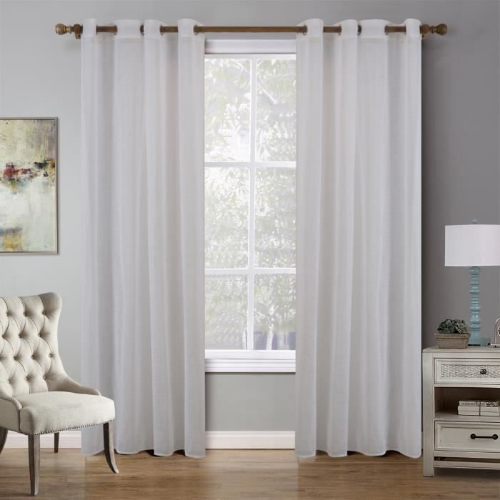 2X voilage rideau 140 * 220cm - fenêtre porte rideaux ...