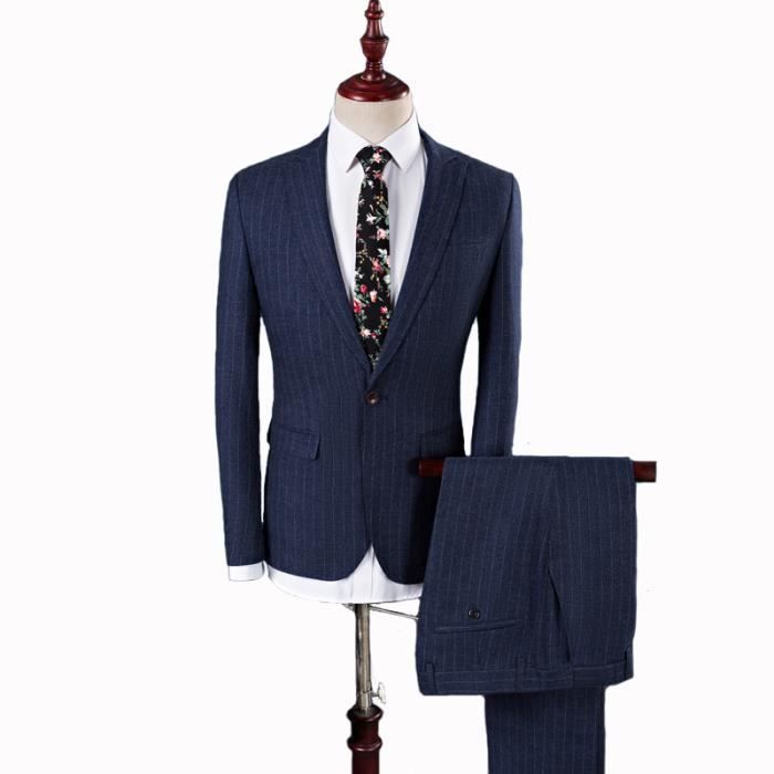 Affaires Marine Pièces Gris Costume 2 pantalon Homme De Bleu Veste q77Z0zx6